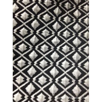 Black white diamond shape air layer jacquard fabric